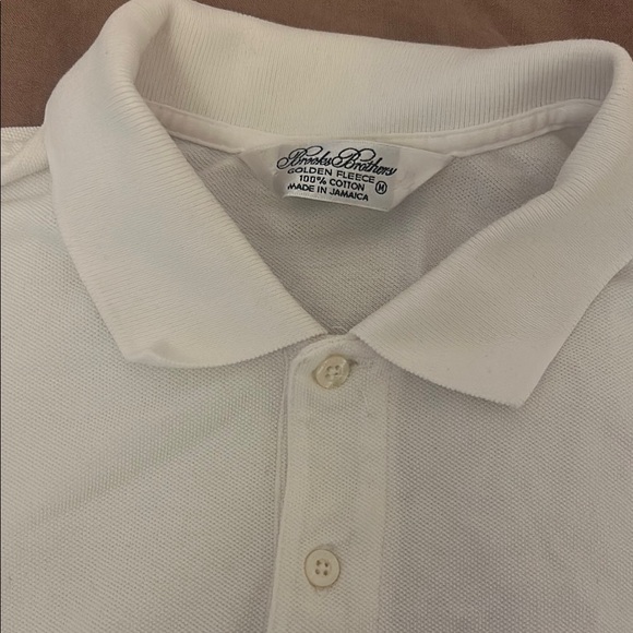 Brooks Brothers White Polo Golden Fleece 100% cotton size Medium- hold for Ming - Picture 2 of 3